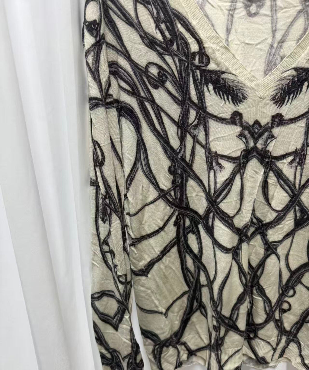 Alexander Mcqueen Thorns Pleated Vine Sweater