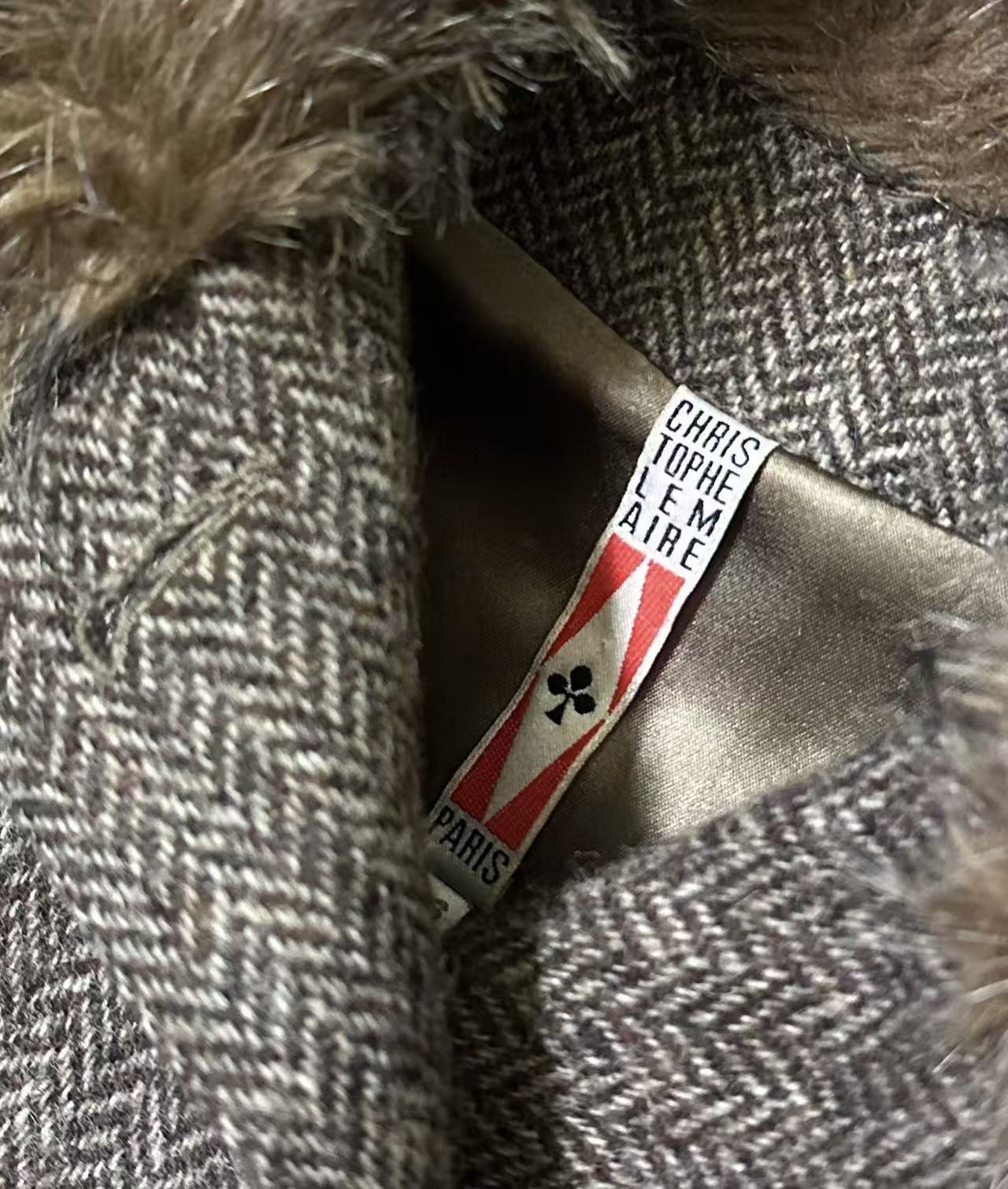 Lemaire 98AW Fur Collar Wool Jacket