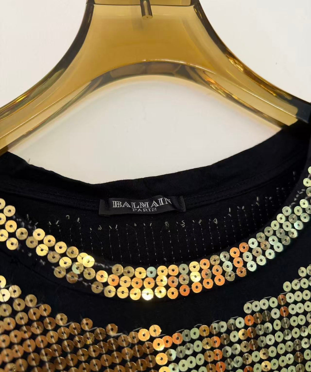 Balmain  Sequin Long Sleeve Shirt