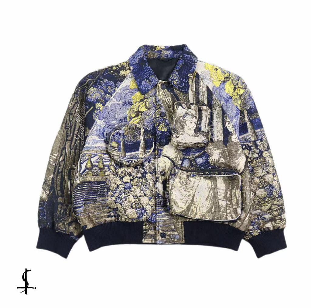 Louis Vuitton By Virgil Abloh 20SS Tapestry Cargo Bomber Jacket