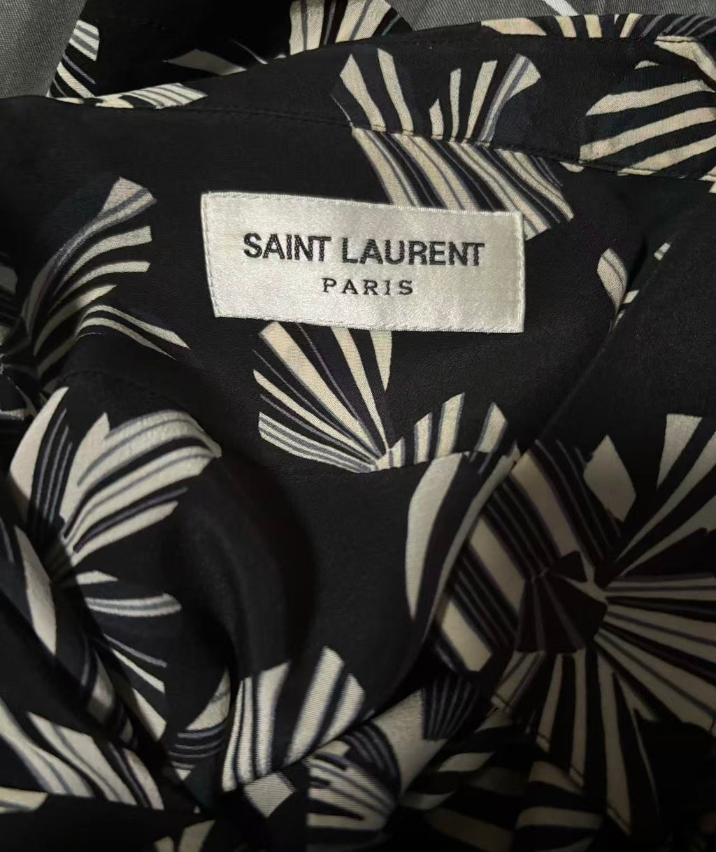 Saint Laurent 22SS Origami Print Silk Shirt