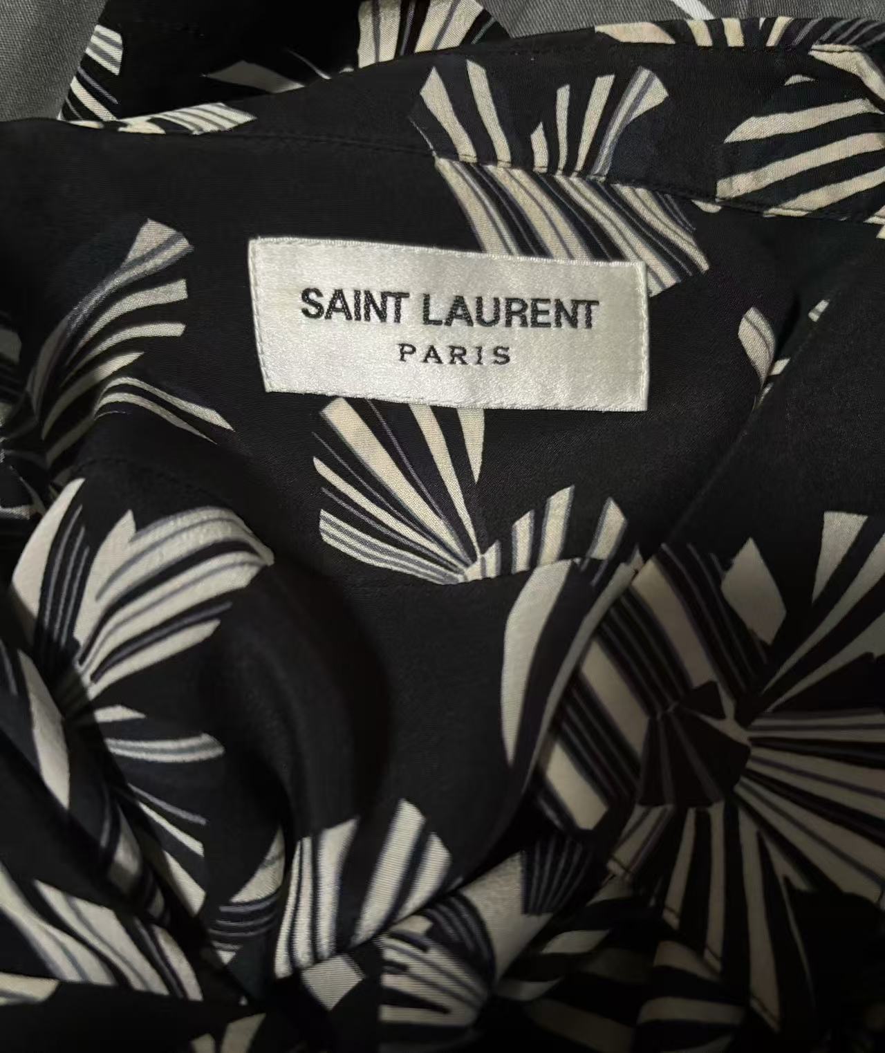 Saint Laurent 22SS Origami Print Silk Shirt