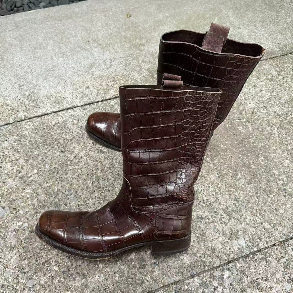 Prada 08AW Genuine Crocodile Leather Boots