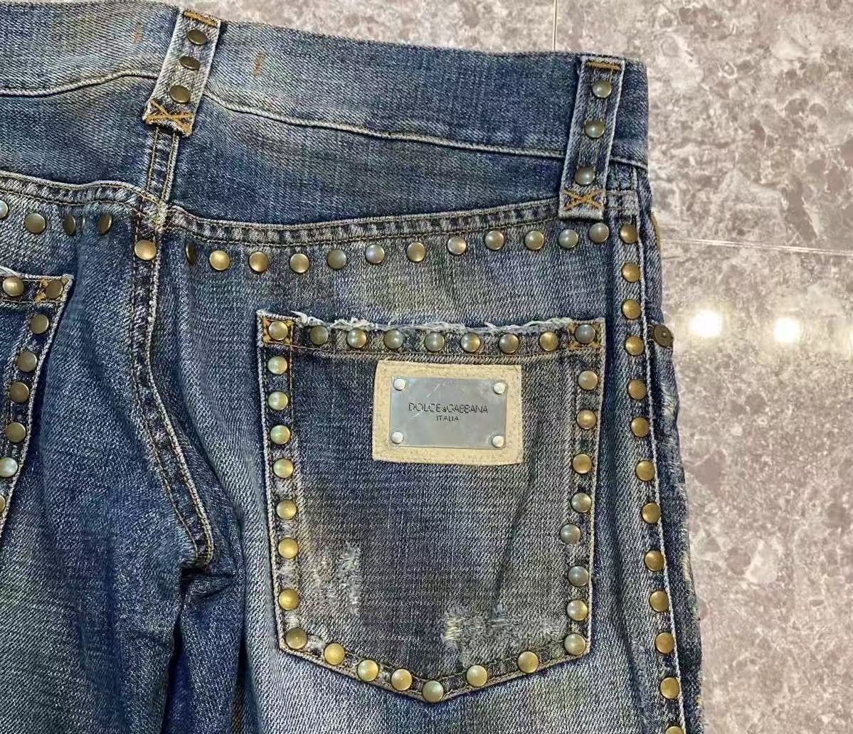 Dolce & Gabbana Studded Distressed Jeans
