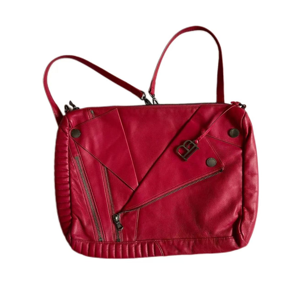 Balmain 10s Moto Leather Shoulder Bag