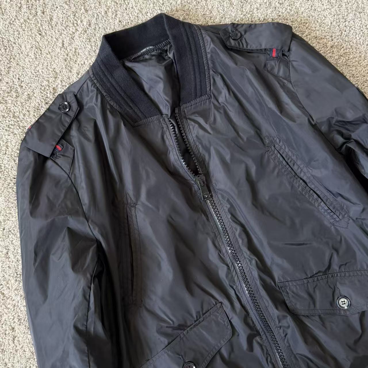 Gucci 2018 Military Web Stripe Navy Logo Jacket