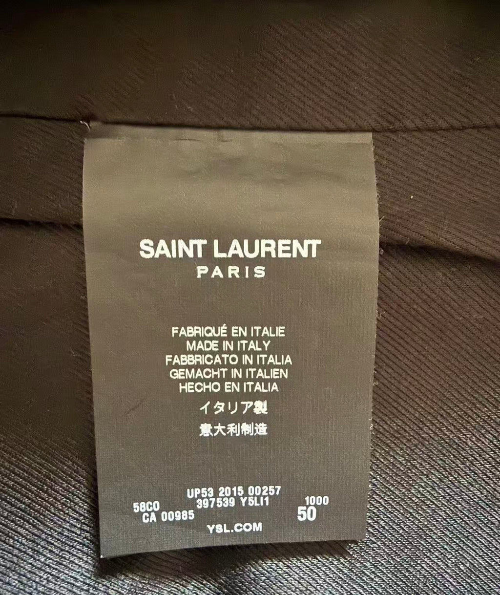 Saint Laurent 15fw Python-Trimmed Leather Jacket