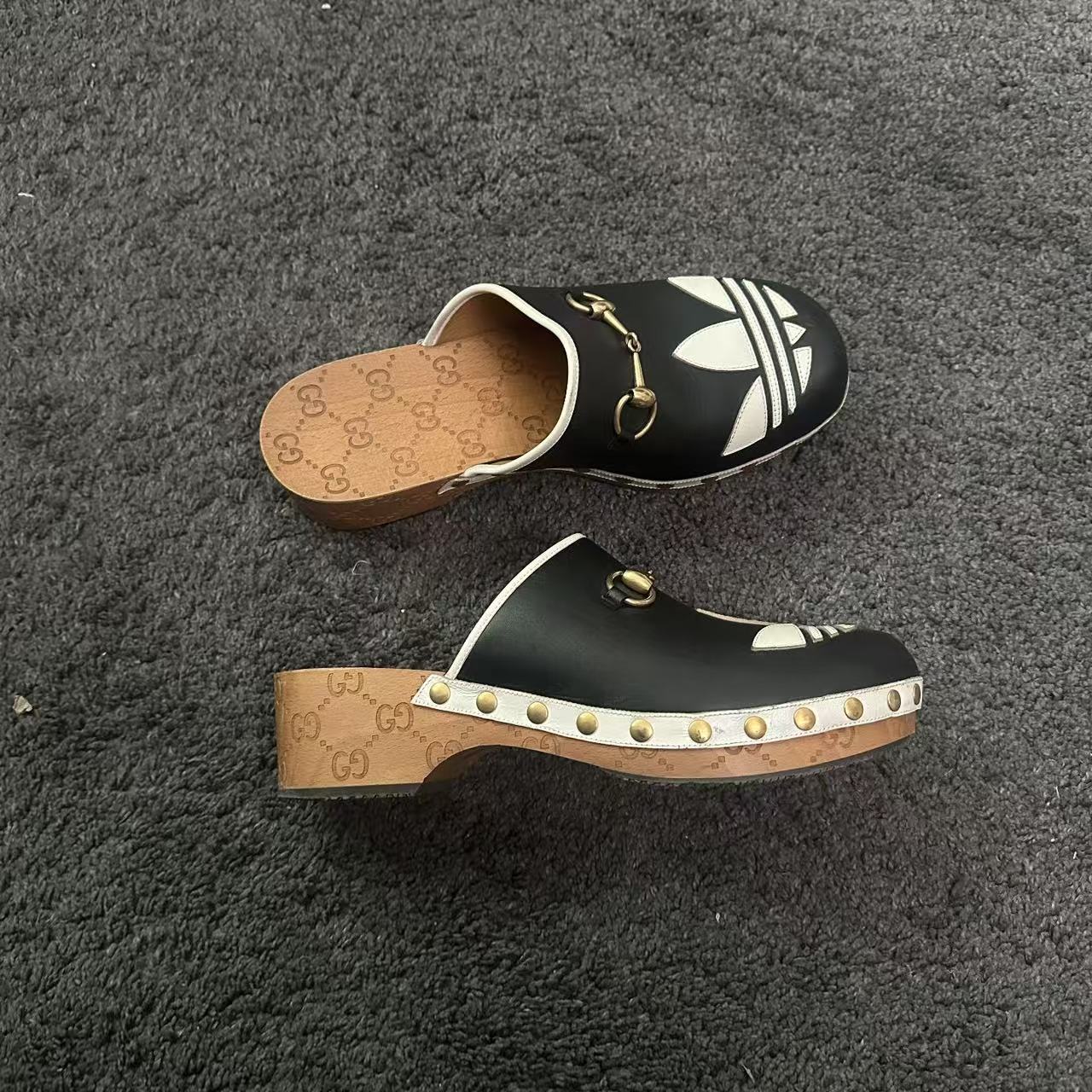Gucci Adidas Leather Horsebit Clog