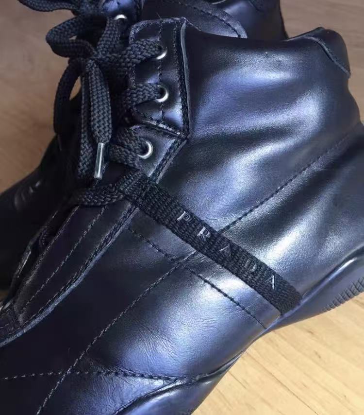 Prada Sports High Top Leather Sneakers