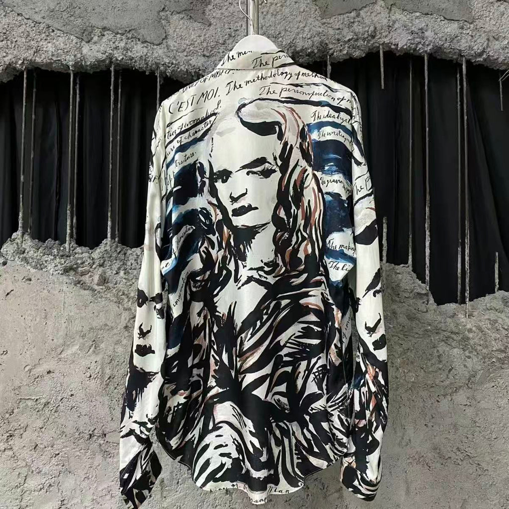 Dior Raymond Pettibon 19AW Mona Lisa Print Silk Shirt