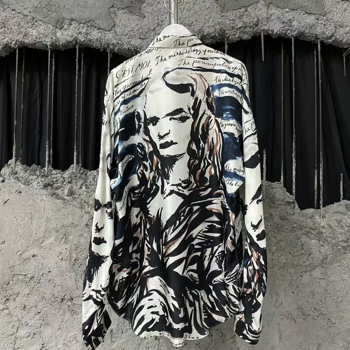 Dior Raymond Pettibon 19AW Mona Lisa Print Silk Shirt