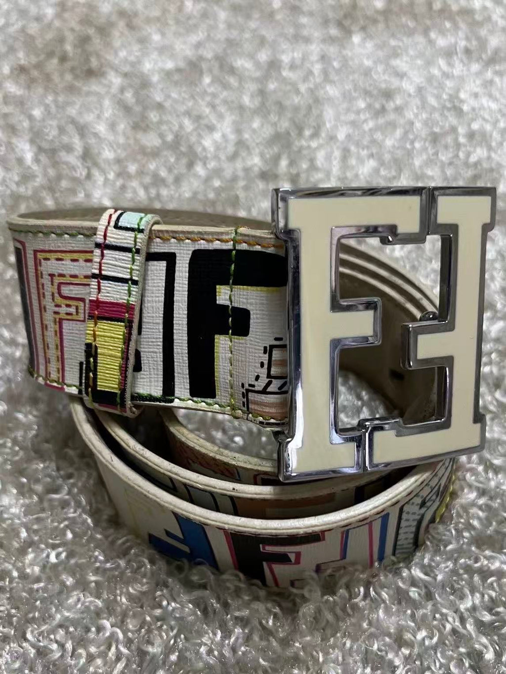 Fendi Multicolor Zucca Monogram Belt