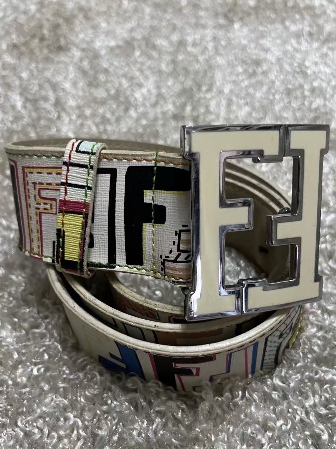 Fendi Multicolor Zucca Monogram Belt