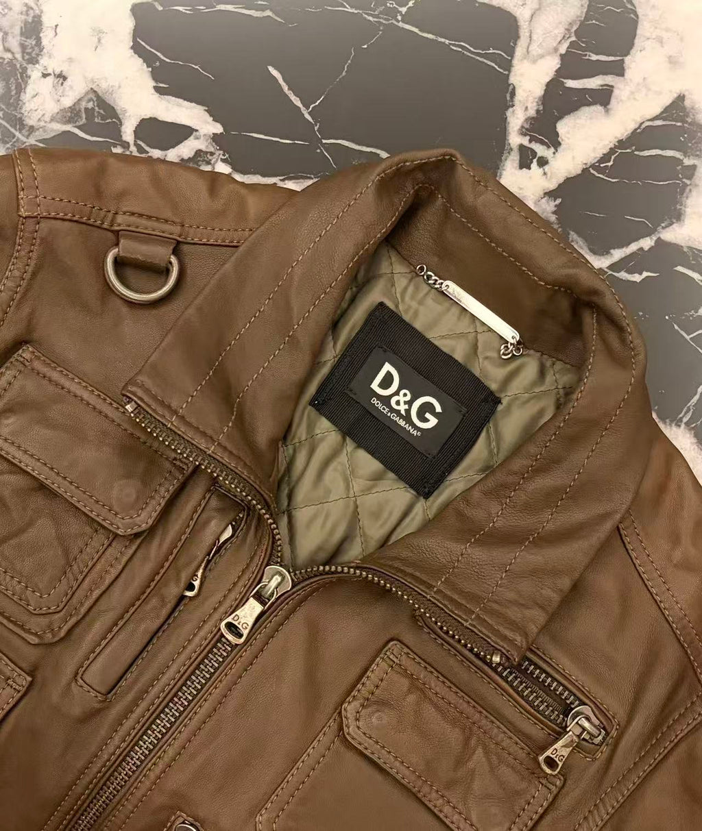 Dolce&Gabbana 08AW Cargo Leather Jacket