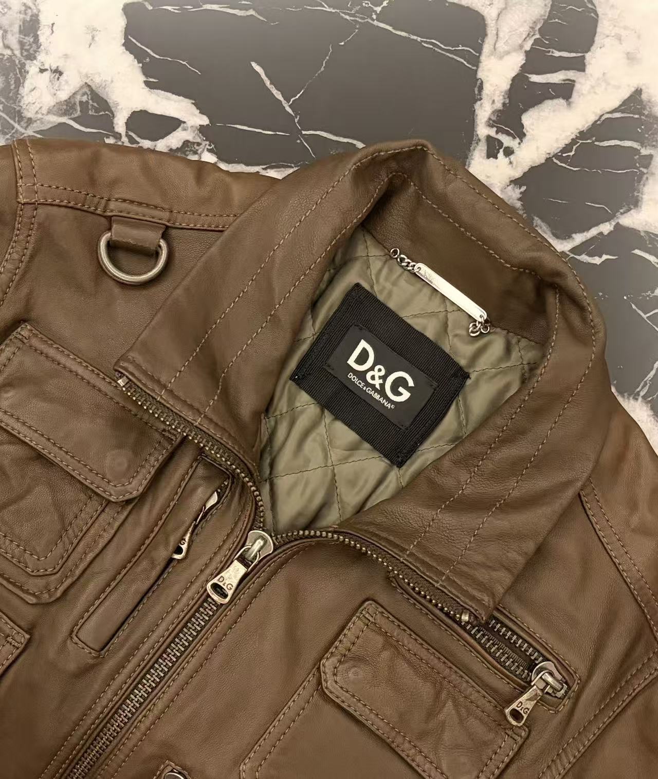 Dolce&Gabbana 08AW Cargo Leather Jacket