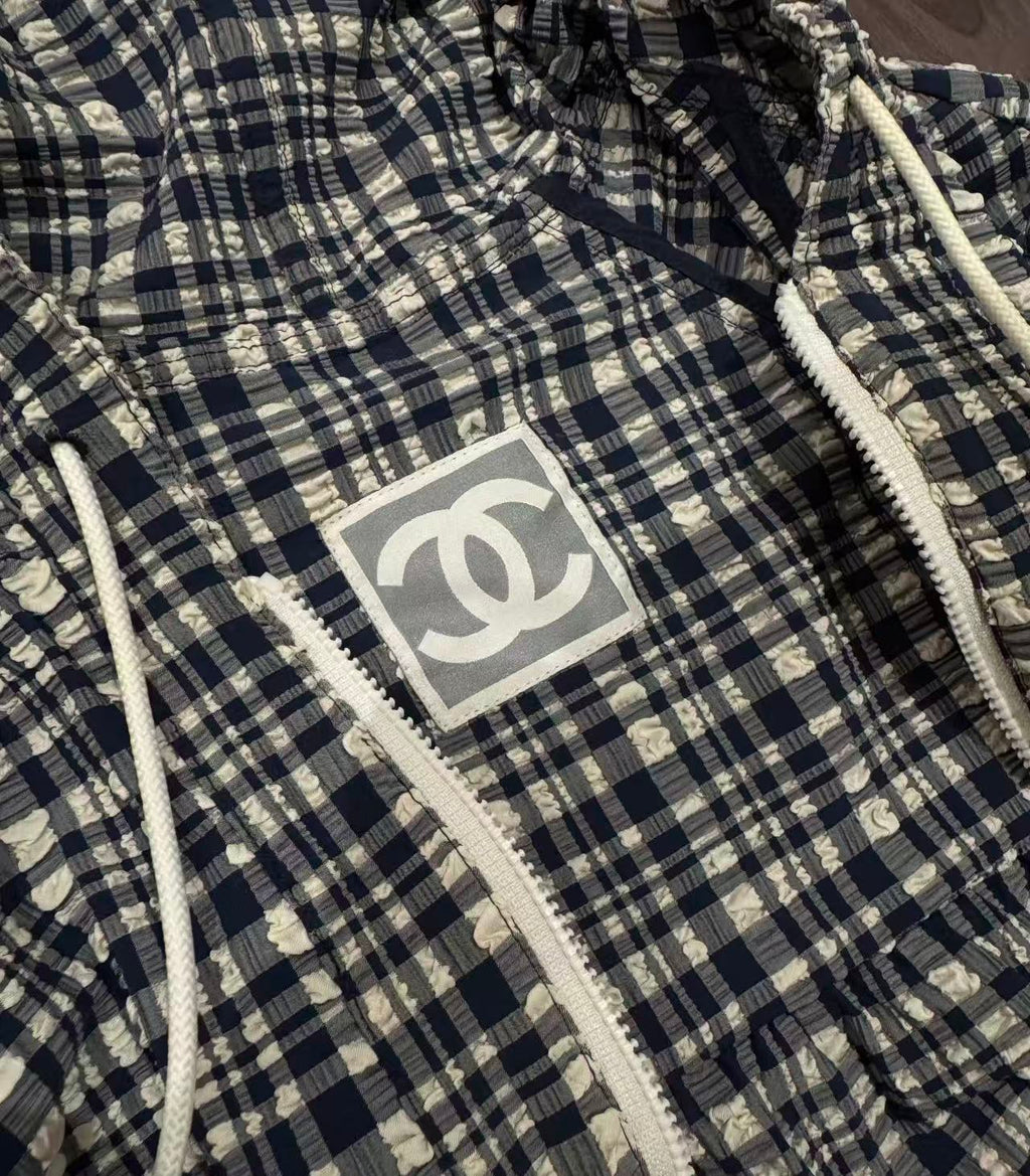Chanel 2007 Flannel Hooded Work Jacket