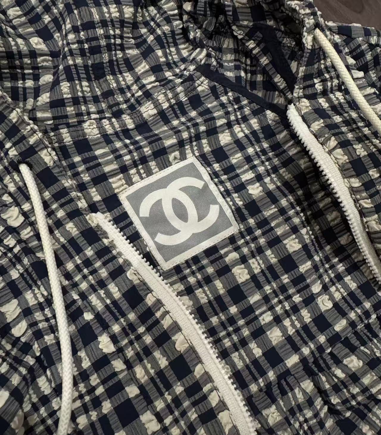 Chanel 2007 Flannel Hooded Work Jacket