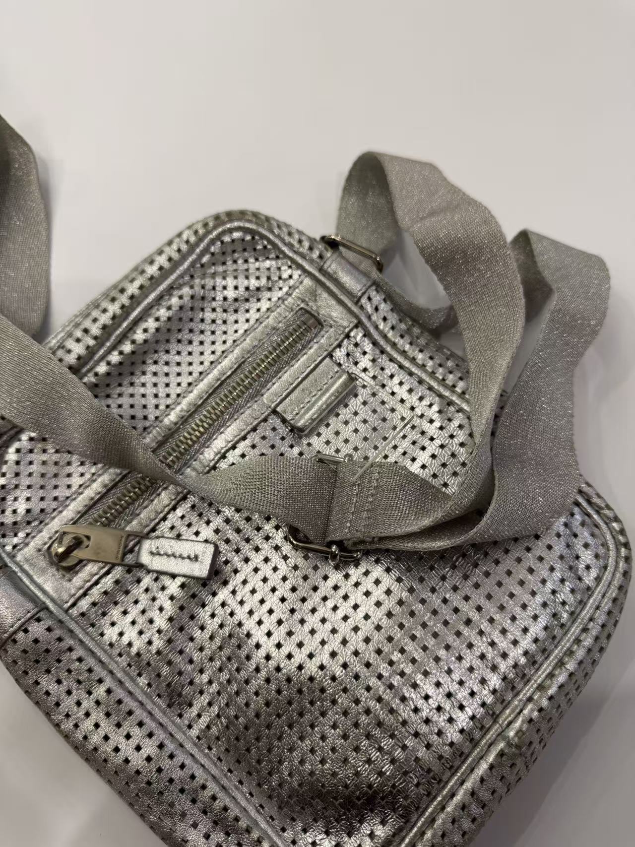 Dior homme 07ss Silver Lacquered Cutout Lambskin Bag