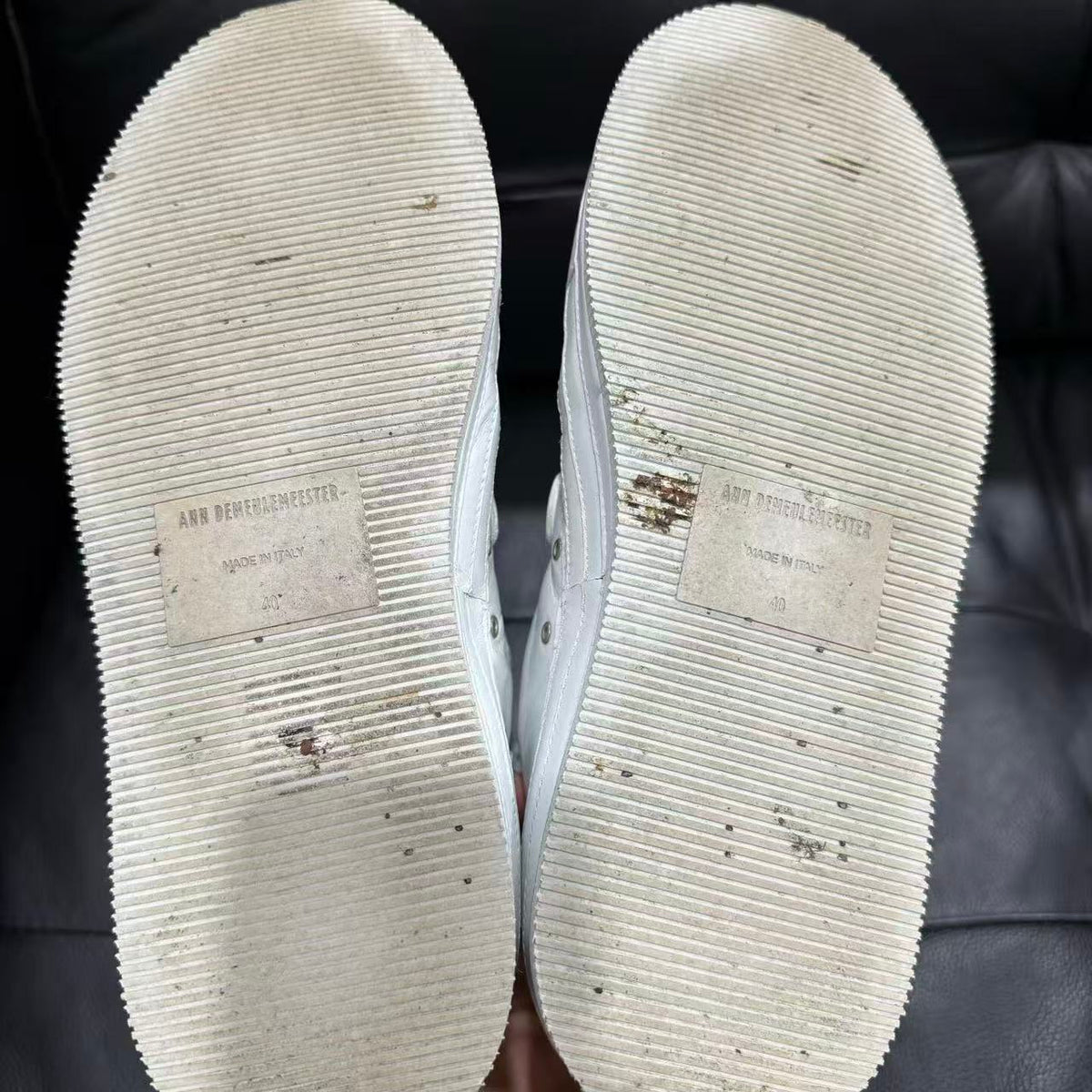 Ann Demeulemeester White 6 Strap Velcro High Top Leather Boots