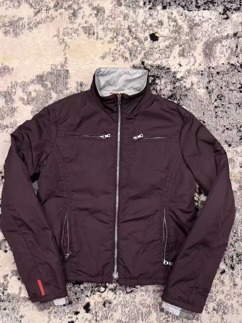 Prada Burgundy Polyester Reversible Jacket
