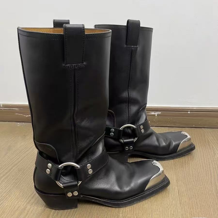 Gucci 23ss Harness Detail Leather Boots