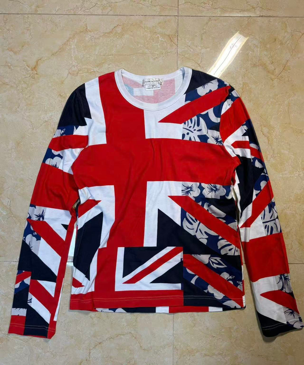 Comme des Garçons 2005AD Union Jack Floral Long Sleeve Tee