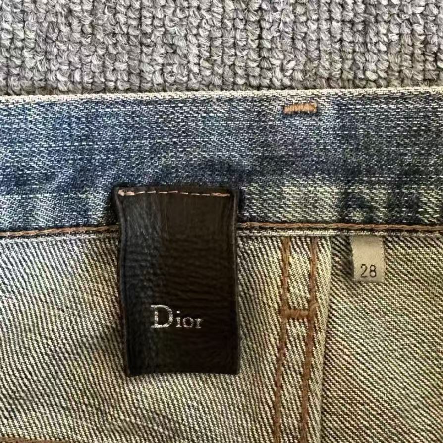 Dior Homme 07AW Splatter Paint Distressed Washed Denim Jeans