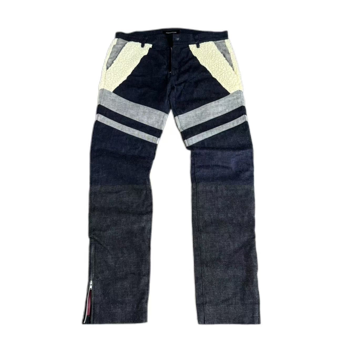 Phenomenon 13AW Fleece Trimmed Zip Denim Jeans