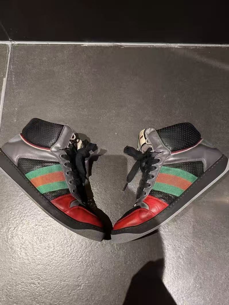 Gucci Screener Leather High-Top Sneakers