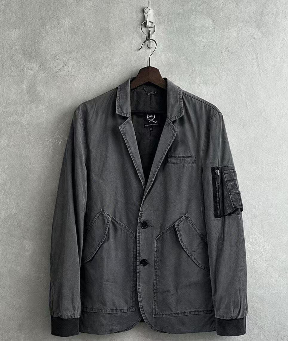 Alexander McQueen Washed Grey Cargo Blazer Jacket