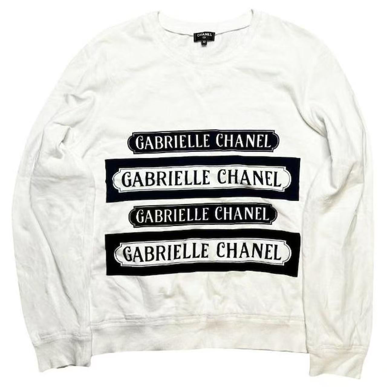 CHANEL 17FW Gabrielle Chanel Logo Striped Sweatshirt