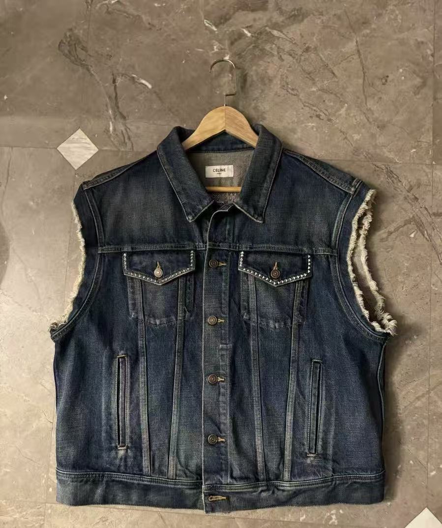 CELINE 22SS Studded Denim Vest