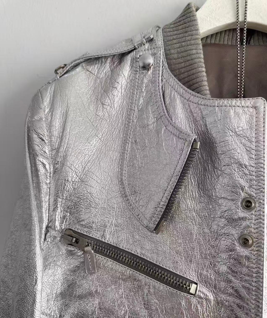 Dior homme SS07 runway silver leather jacket