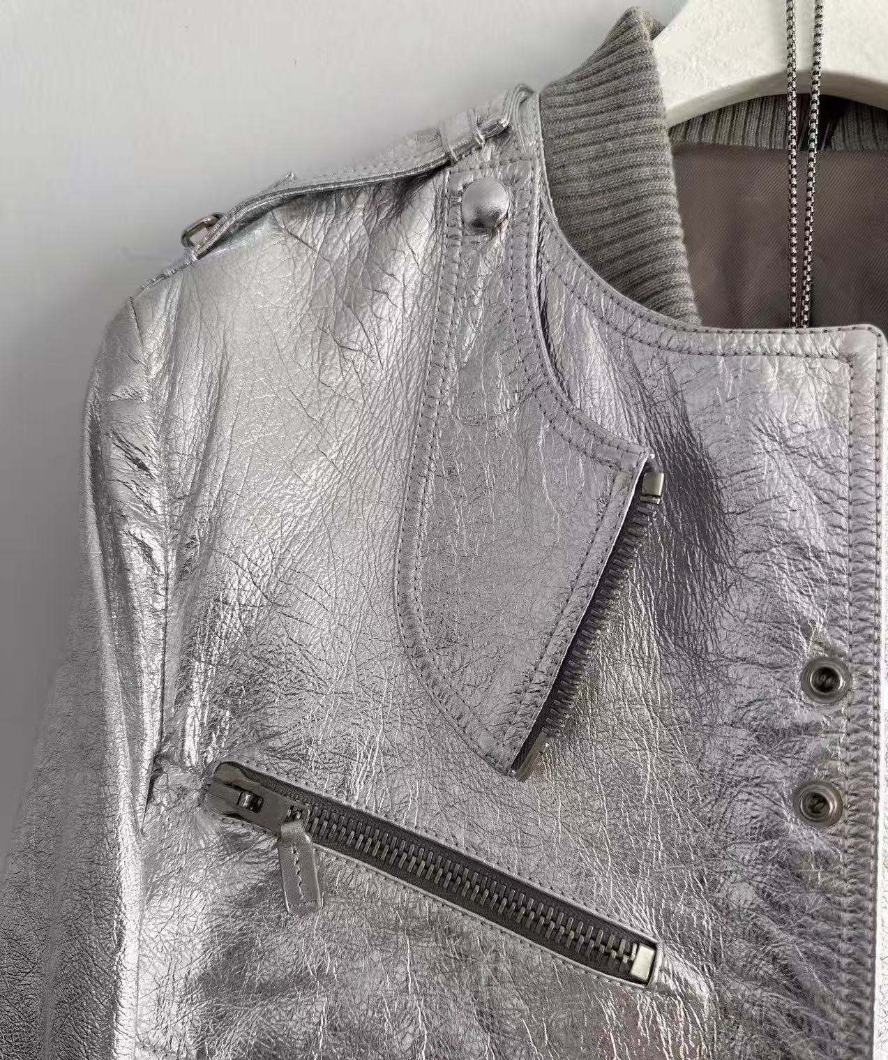 Dior homme SS07 runway silver leather jacket