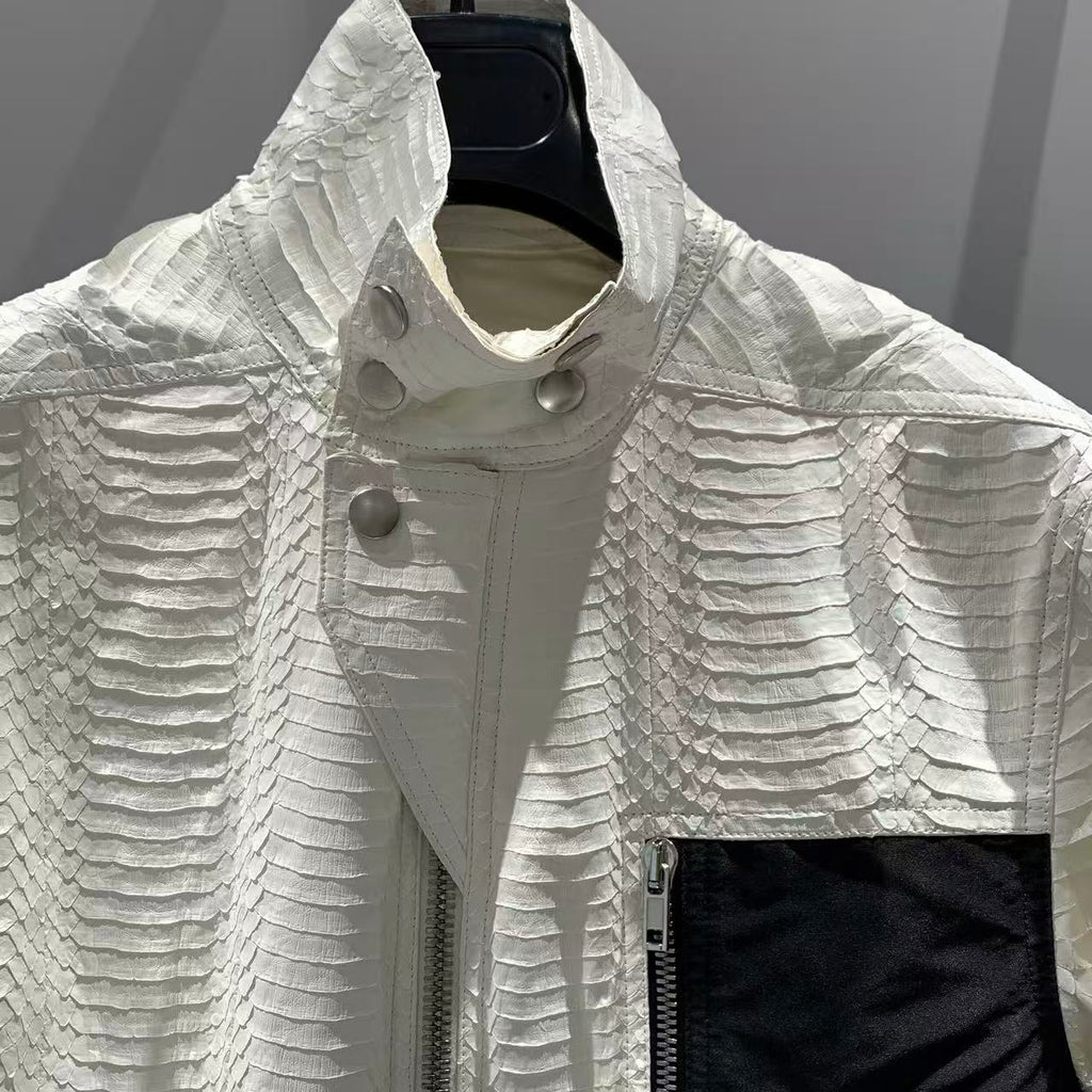 Rick Owens 20SS Tecual Snakeskin Leather Jacket
