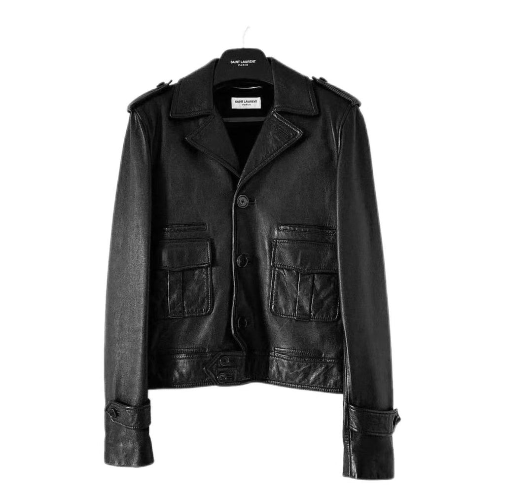 Saint Laurent 15FW Policeman Cropped Leather Jacket