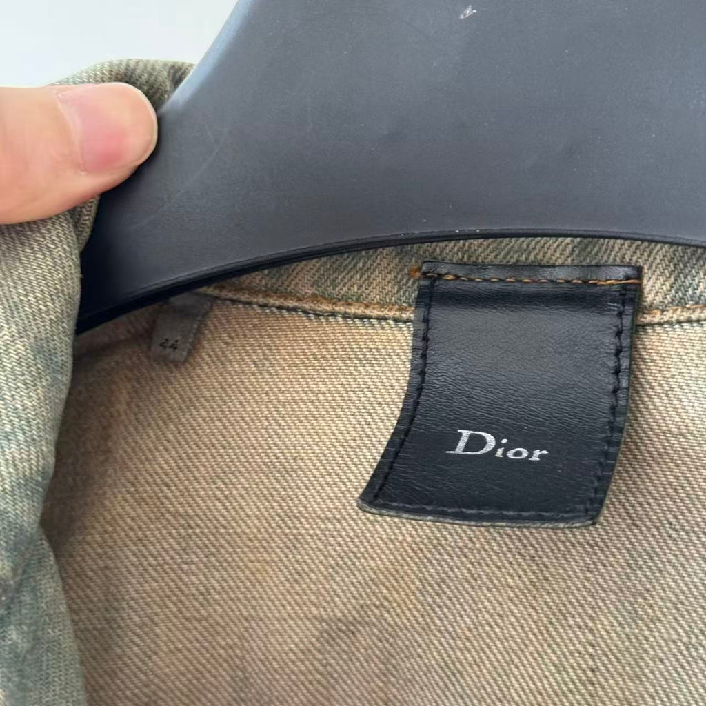 Dior Homme 04ss Strip Bleu Clair Waxed Denim Jacket