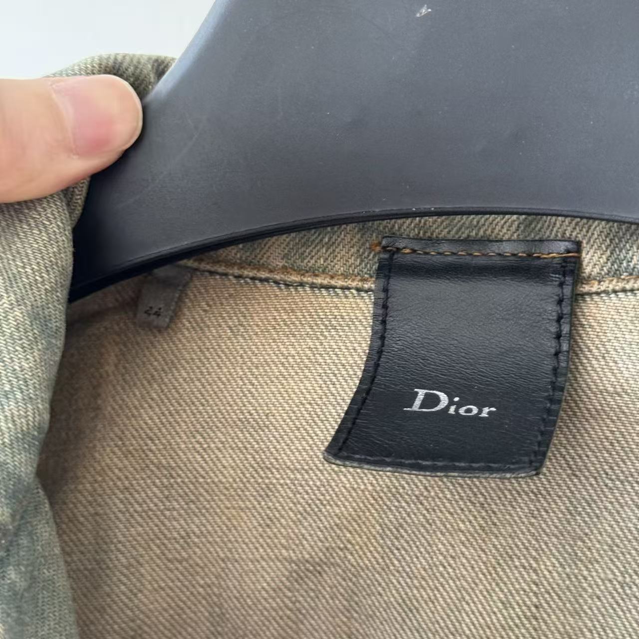 Dior Homme 04ss Strip Bleu Clair Waxed Denim Jacket