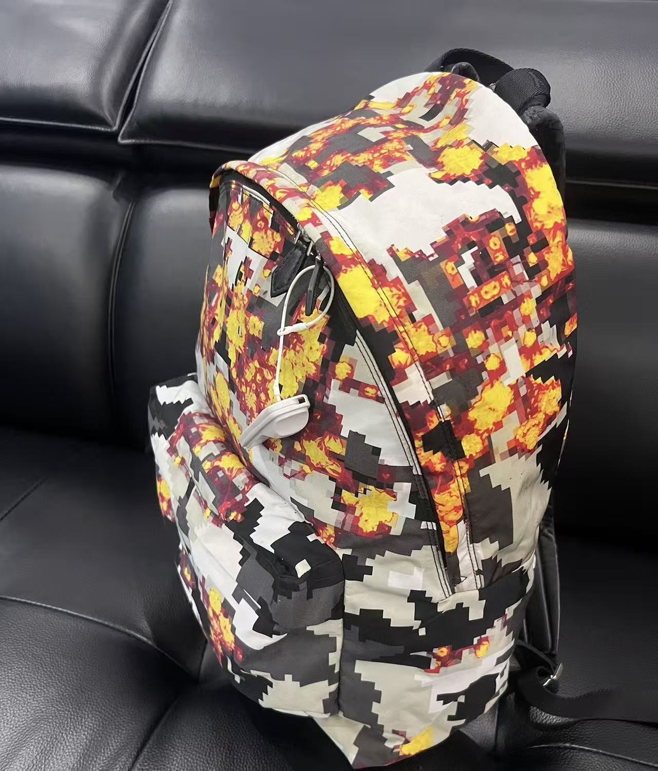Givenchy 16FW Flame Pixel Camouflage Print Nylon Backpack