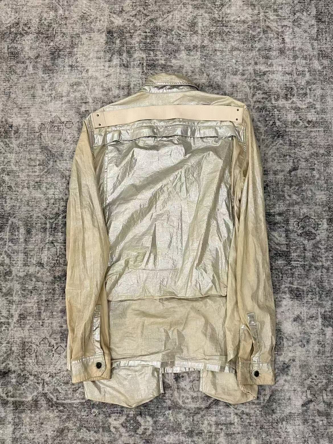 Rick Owens 14FW Moody Metallic Silver Coated Shirt