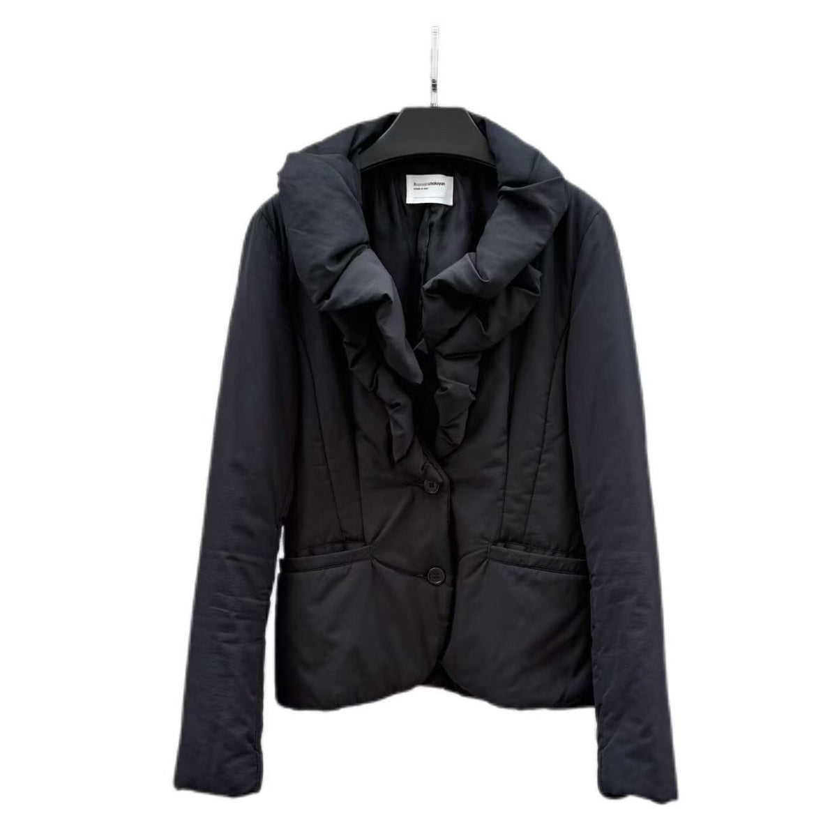 Hussein Chalayan 00s Ruffle Collar Insulated Lightweight Jacket