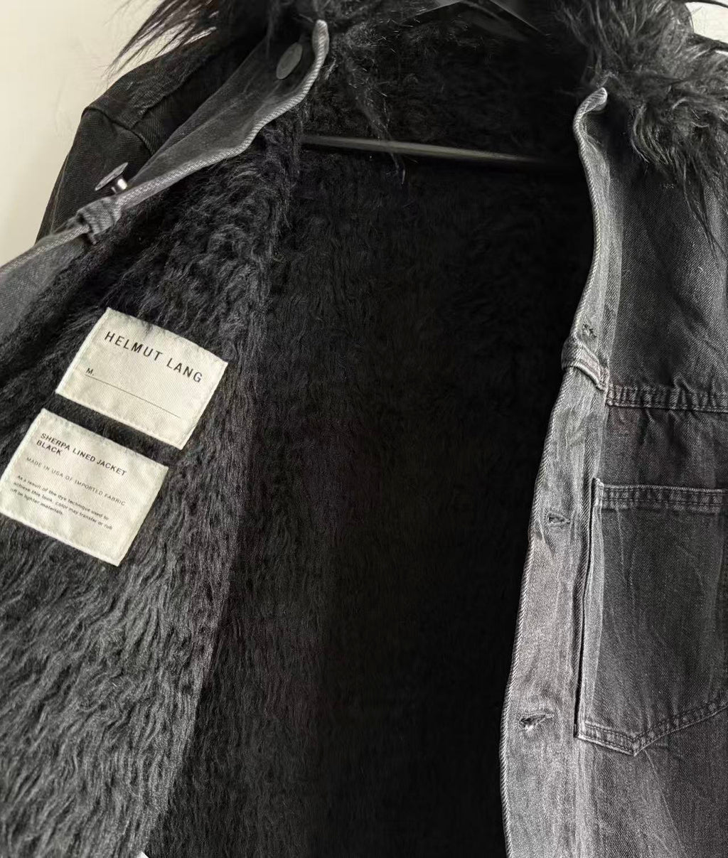 Helmut Lang 99AW Fur Collar Denim Jacket