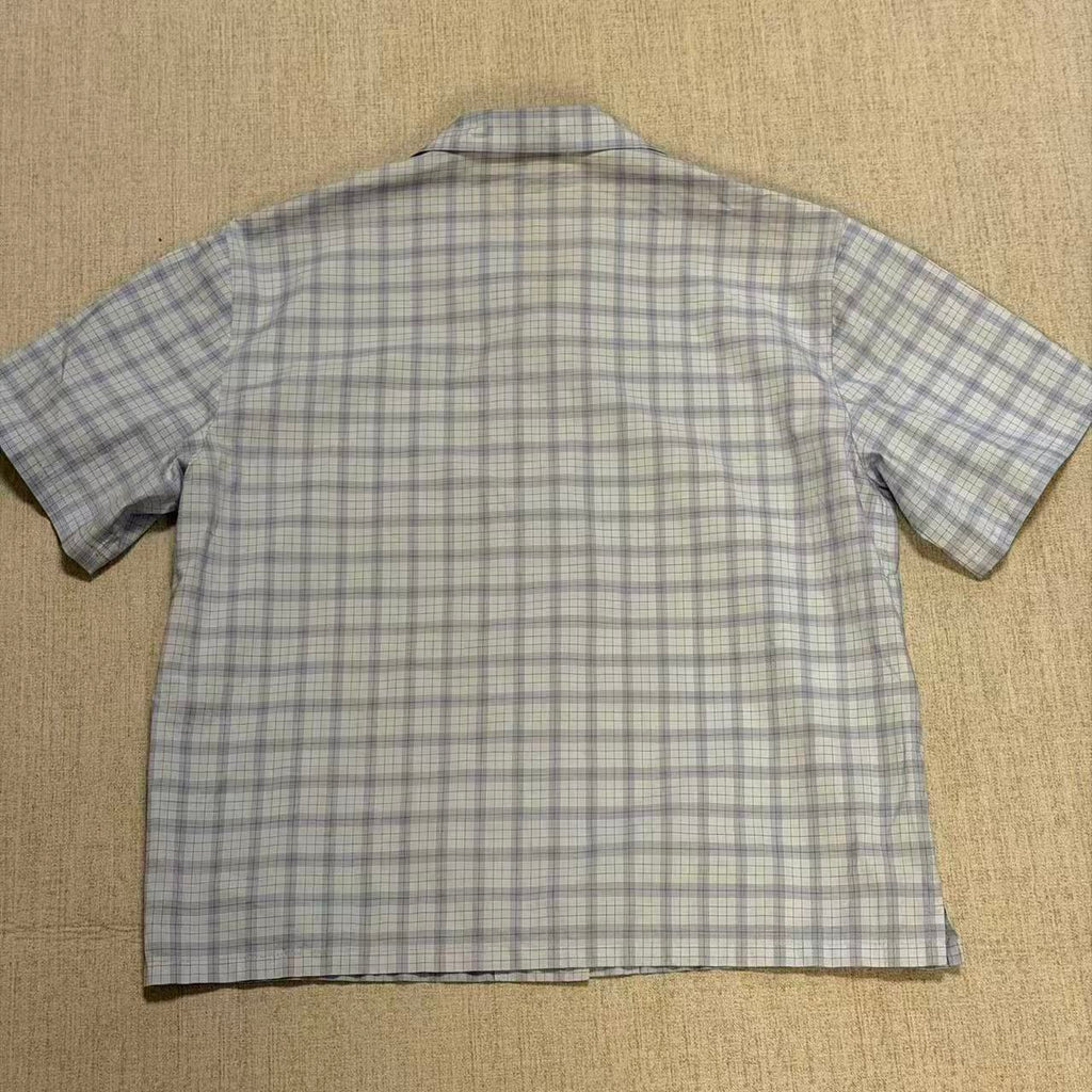 Miu Miu 20AW Check fil-à-fil cat-print shirt