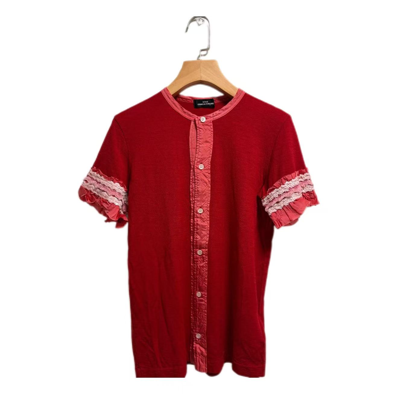 Tricot COMME des GARÇONS short sleeve tee with ruffle lace cuffs