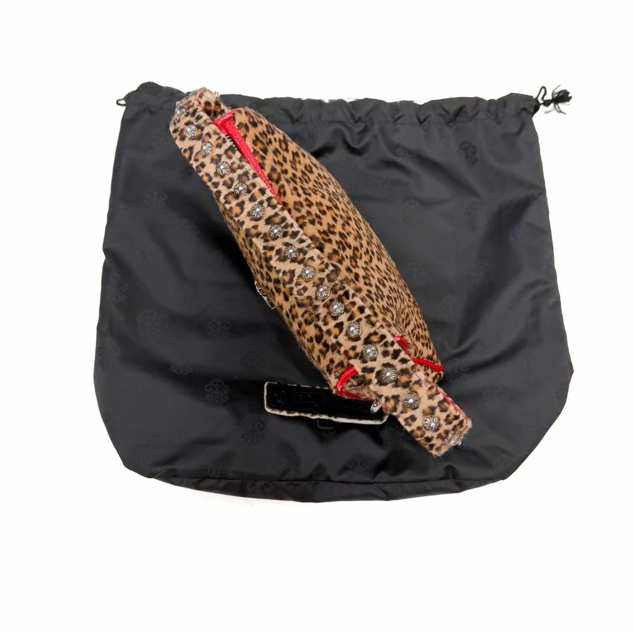Chrome Hearts Dagger Leopard Red Patent Leather Bag
