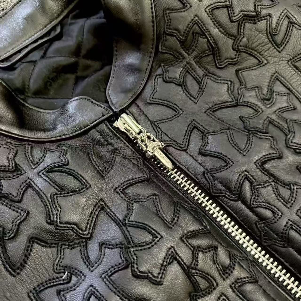 Chrome Hearts Leather Cross Patch Vest