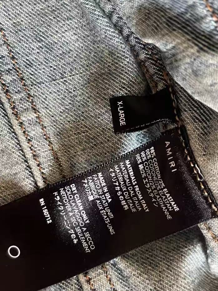 Amiri Destroyed Zipper Denim Jacket