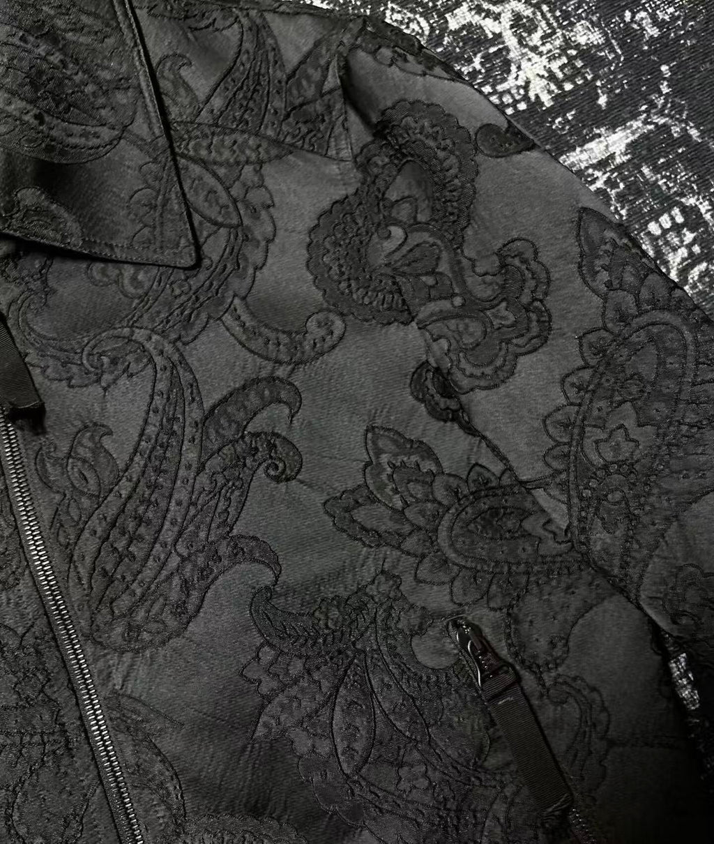 Alexander McQueen  Paisley Embroidered Bomber Flight Jacket