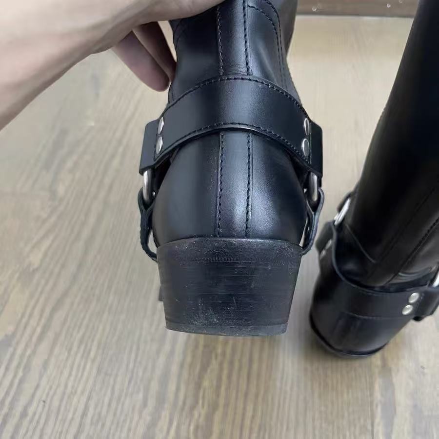 Gucci 23ss Harness Detail Leather Boots