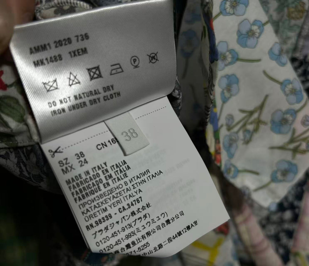 Miu Miu 20AW Patchwork Liberty Fabric Button-Up Shirt